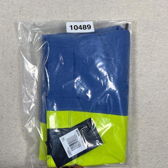 Nike Sportswear Colorblock Leg-A-See Leggings Womens L Blue Neon Green NWT - Picture 10 of 10